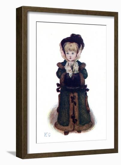 Christmas Cards' by Kate Greenaway-Kate Greenaway-Framed Giclee Print