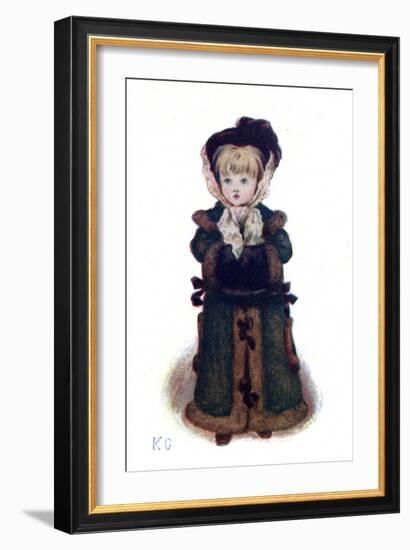 Christmas Cards' by Kate Greenaway-Kate Greenaway-Framed Giclee Print