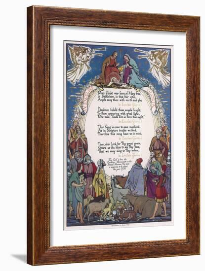 Christmas Carol, 'In Excelsis Gloria!' Illustrated with a Nativity Scene-null-Framed Art Print