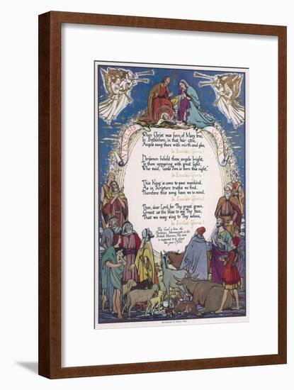 Christmas Carol, 'In Excelsis Gloria!' Illustrated with a Nativity Scene-null-Framed Art Print