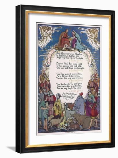 Christmas Carol, 'In Excelsis Gloria!' Illustrated with a Nativity Scene-null-Framed Art Print