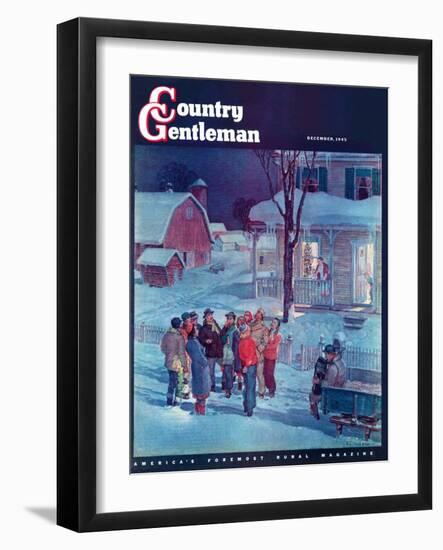 "Christmas Carollers," Country Gentleman Cover, December 1, 1945-Henry Soulen-Framed Giclee Print