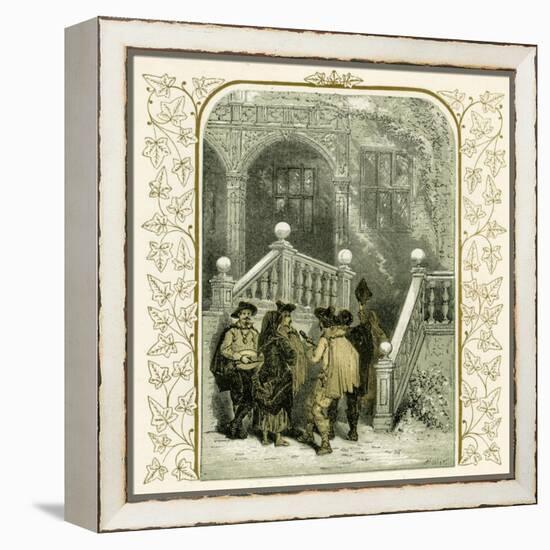 Christmas carollers - illustration by Birket Foster-Myles Birket Foster-Framed Premier Image Canvas