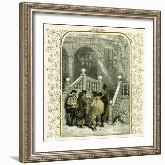 Christmas carollers - illustration by Birket Foster-Myles Birket Foster-Framed Giclee Print