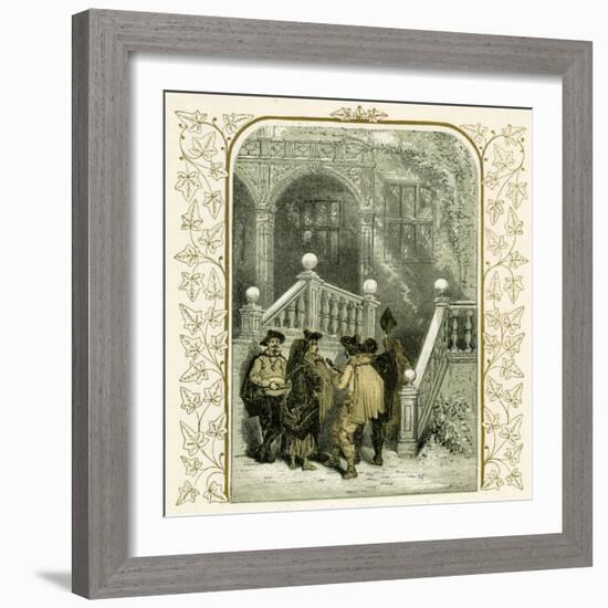 Christmas carollers - illustration by Birket Foster-Myles Birket Foster-Framed Giclee Print