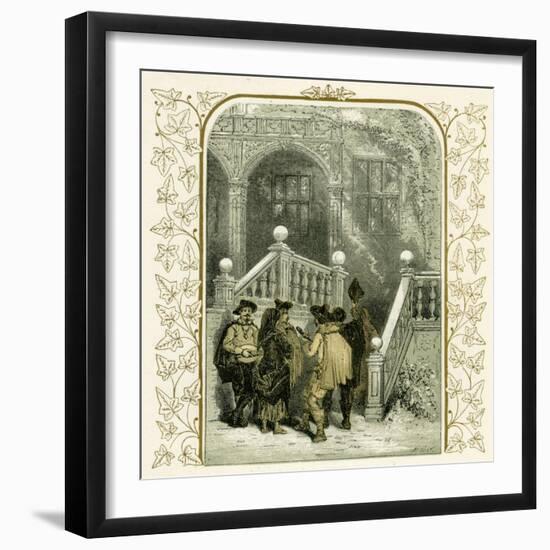 Christmas carollers - illustration by Birket Foster-Myles Birket Foster-Framed Giclee Print