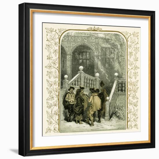 Christmas carollers - illustration by Birket Foster-Myles Birket Foster-Framed Giclee Print