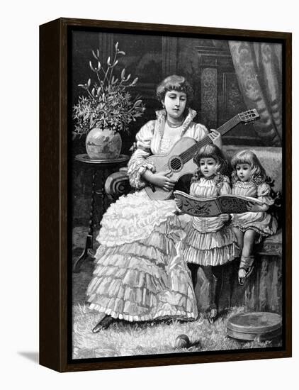 Christmas Carols in a Victorian Household, 1885-null-Framed Premier Image Canvas