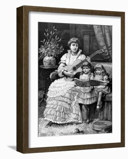 Christmas Carols in a Victorian Household, 1885-null-Framed Photographic Print