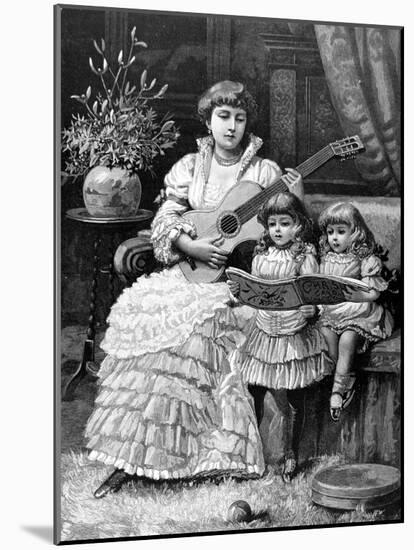 Christmas Carols in a Victorian Household, 1885-null-Mounted Photographic Print