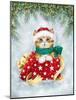 Christmas Cat in box-MAKIKO-Mounted Giclee Print