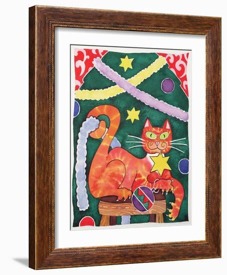 Christmas Cat with Decorations-Cathy Baxter-Framed Giclee Print