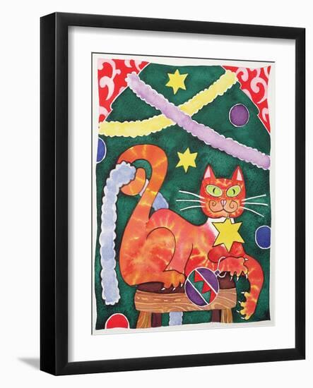 Christmas Cat with Decorations-Cathy Baxter-Framed Giclee Print