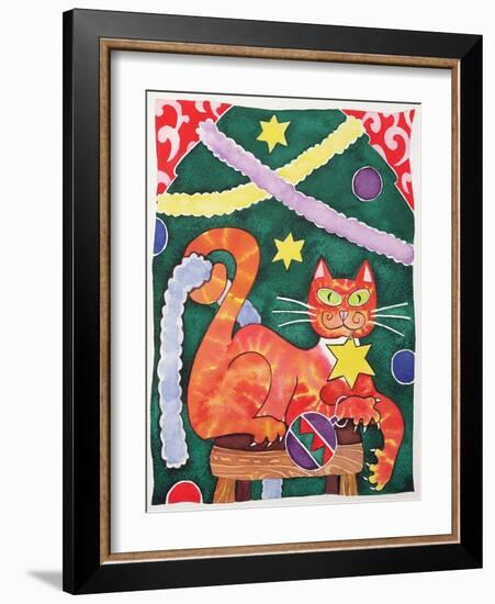 Christmas Cat with Decorations-Cathy Baxter-Framed Giclee Print