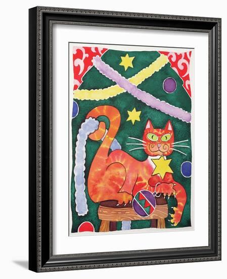 Christmas Cat with Decorations-Cathy Baxter-Framed Giclee Print