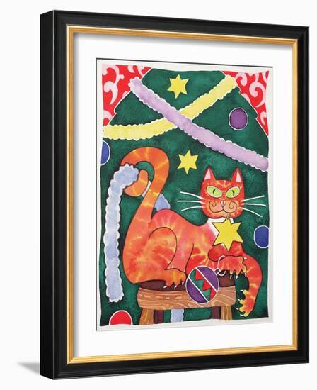 Christmas Cat with Decorations-Cathy Baxter-Framed Giclee Print