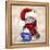 Christmas Cat with Hot Chocolate-MAKIKO-Framed Premier Image Canvas