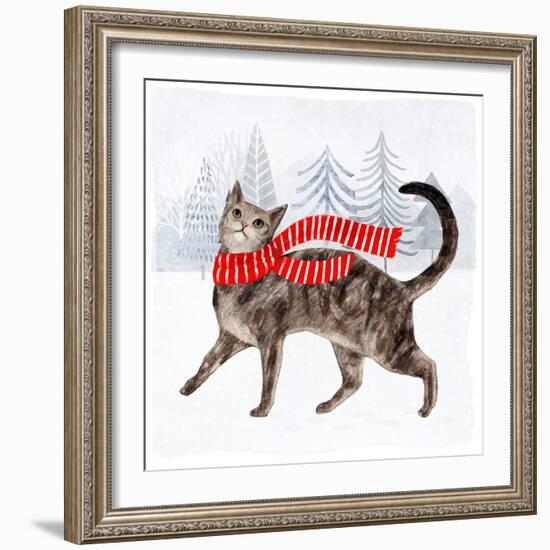 Christmas Cats & Dogs I-Victoria Borges-Framed Art Print