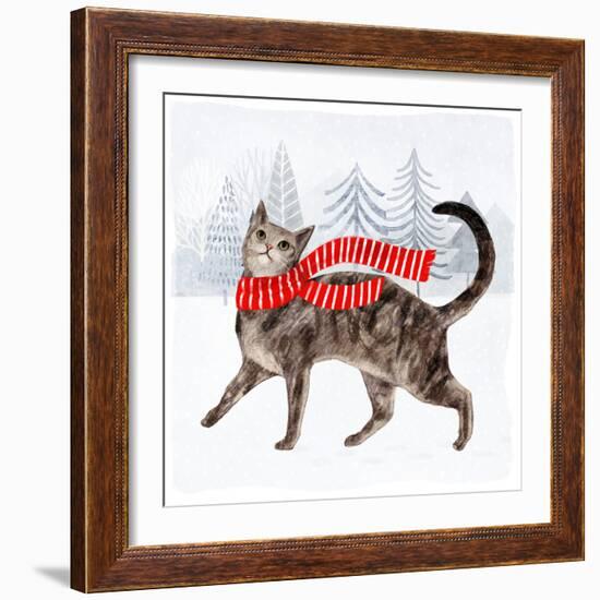 Christmas Cats & Dogs I-Victoria Borges-Framed Art Print