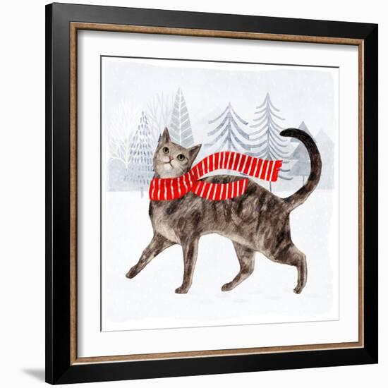 Christmas Cats & Dogs I-Victoria Borges-Framed Art Print