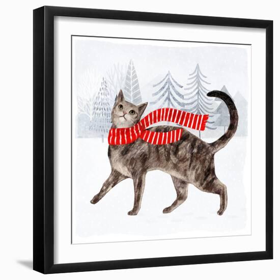 Christmas Cats & Dogs I-Victoria Borges-Framed Art Print