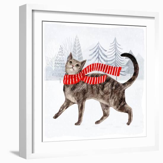Christmas Cats & Dogs I-Victoria Borges-Framed Art Print