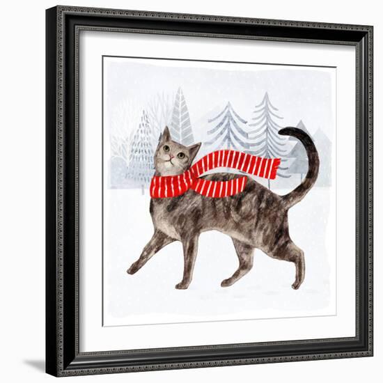 Christmas Cats & Dogs I-Victoria Borges-Framed Art Print