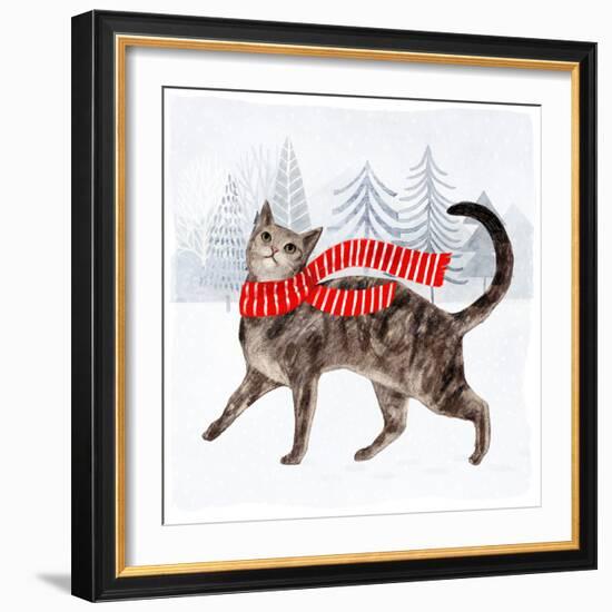 Christmas Cats & Dogs I-Victoria Borges-Framed Art Print