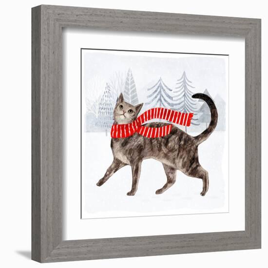 Christmas Cats & Dogs I-Victoria Borges-Framed Art Print