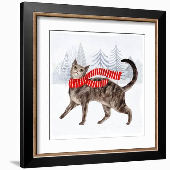 Christmas Cats & Dogs I-Victoria Borges-Framed Art Print