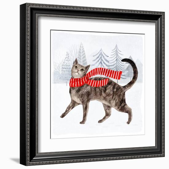 Christmas Cats & Dogs I-Victoria Borges-Framed Art Print