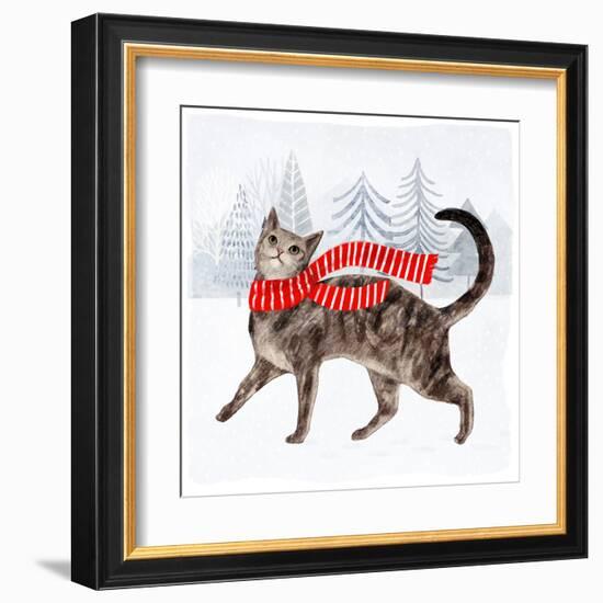 Christmas Cats & Dogs I-Victoria Borges-Framed Art Print