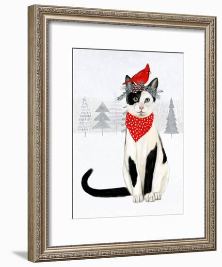 Christmas Cats & Dogs VI-Victoria Borges-Framed Art Print