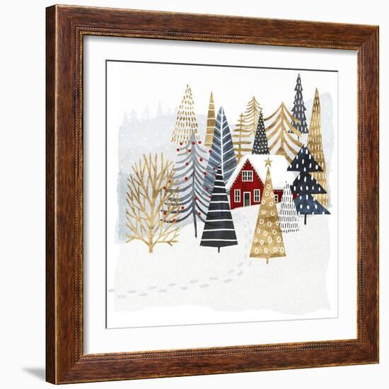 Christmas Chalet I-Victoria Borges-Framed Premium Giclee Print