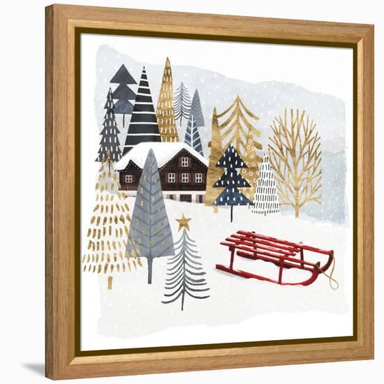 Christmas Chalet II-Victoria Borges-Framed Stretched Canvas