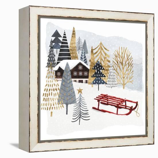 Christmas Chalet II-Victoria Borges-Framed Stretched Canvas