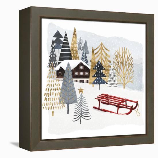 Christmas Chalet II-Victoria Borges-Framed Stretched Canvas