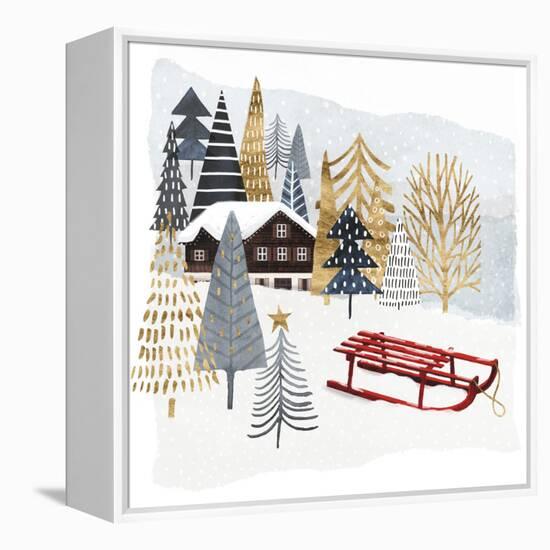 Christmas Chalet II-Victoria Borges-Framed Stretched Canvas