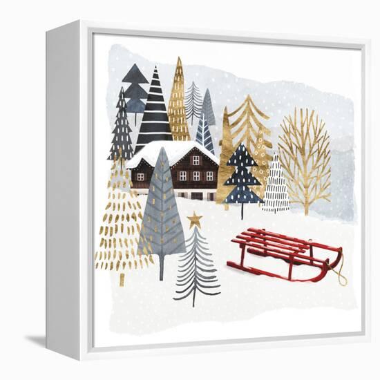 Christmas Chalet II-Victoria Borges-Framed Stretched Canvas