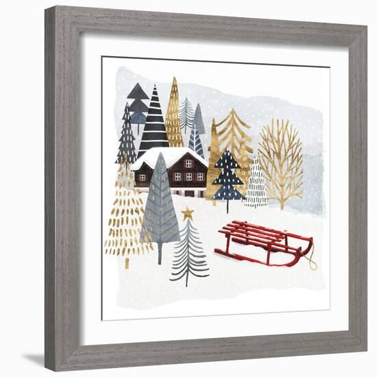 Christmas Chalet II-Victoria Borges-Framed Art Print