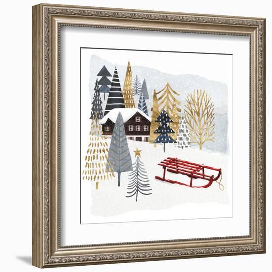 Christmas Chalet II-Victoria Borges-Framed Art Print