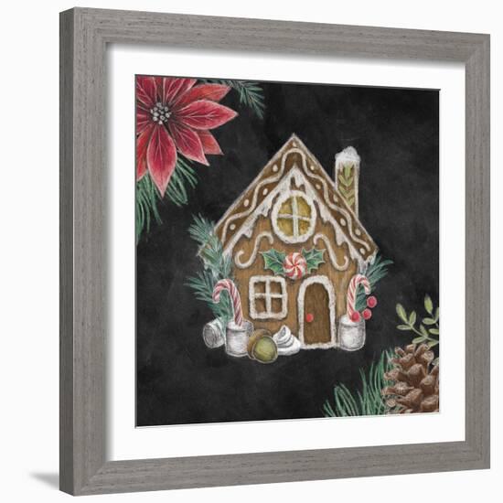 Christmas Chalk Gingerbread House-Mary Urban-Framed Art Print