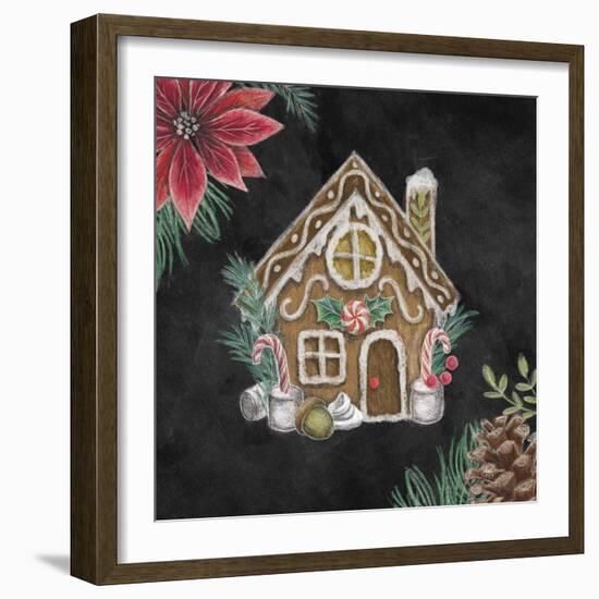 Christmas Chalk Gingerbread House-Mary Urban-Framed Art Print