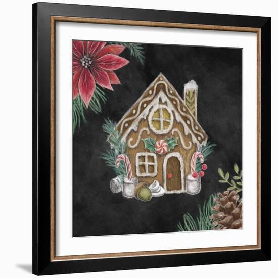 Christmas Chalk Gingerbread House-Mary Urban-Framed Art Print