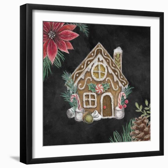 Christmas Chalk Gingerbread House-Mary Urban-Framed Art Print