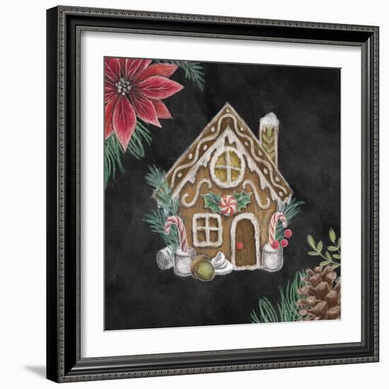 Christmas Chalk Gingerbread House-Mary Urban-Framed Art Print