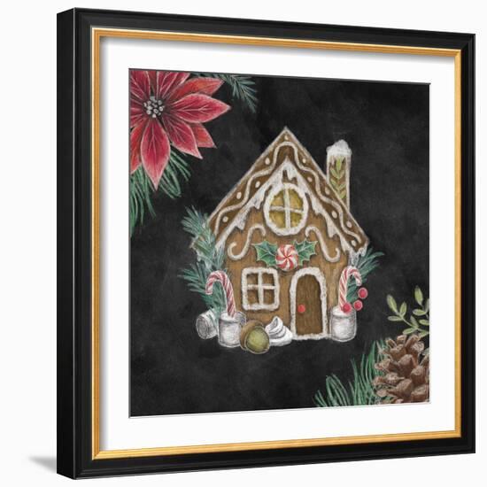 Christmas Chalk Gingerbread House-Mary Urban-Framed Art Print