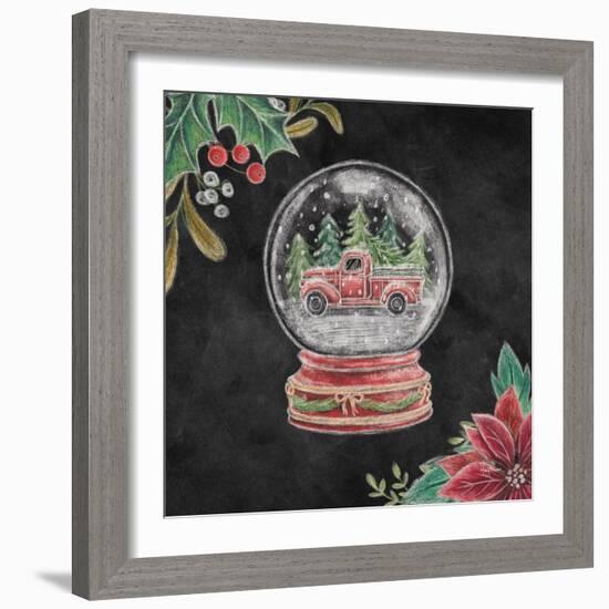 Christmas Chalk Snow Globe-Mary Urban-Framed Art Print