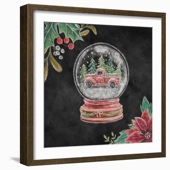 Christmas Chalk Snow Globe-Mary Urban-Framed Art Print