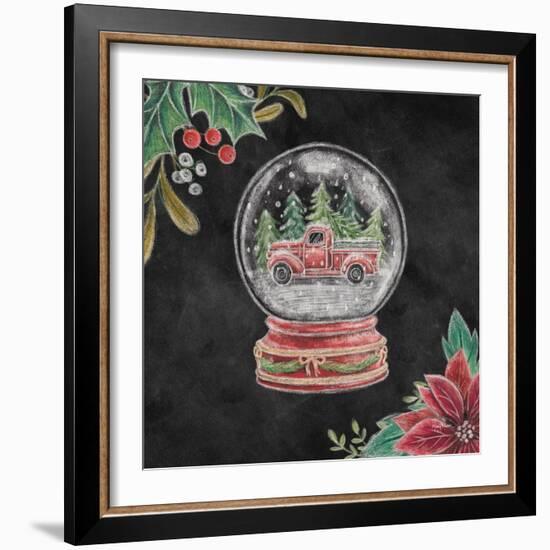 Christmas Chalk Snow Globe-Mary Urban-Framed Art Print